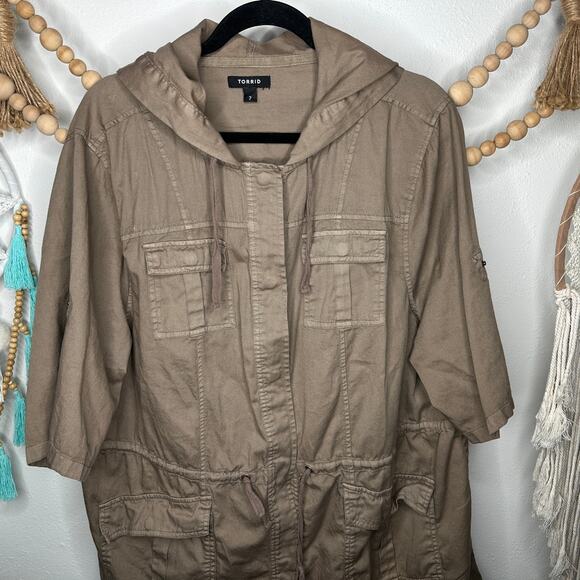 Torrid Soft Brushed Twill Hooded Anorak Jacket - Picture 1 of 4